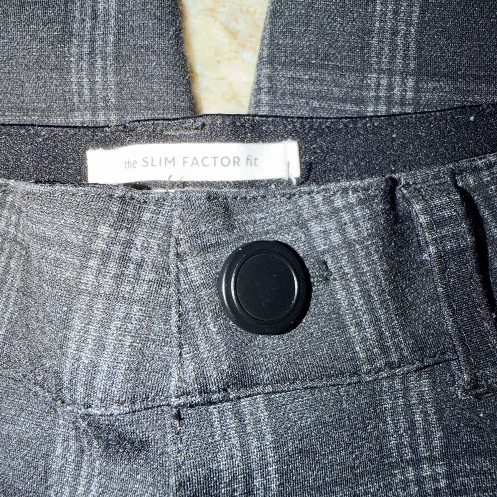 Westbound Slim Factor Fit Gray Plaid Trouser Pants Stretch Straight Leg Work S - Picture 2 of 9